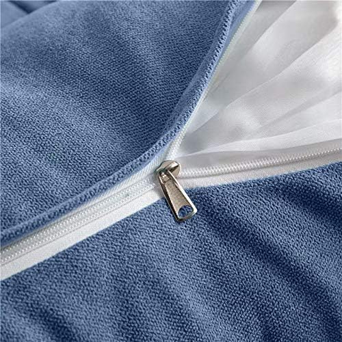 Triangular Reading Bed Rest Pillow Large Bolster Cushion Headboard Backrest Wedge Pillow with Removable Cover and Two Large Side Pockets (Blue, California King: 71 x 8 x 20 inches)