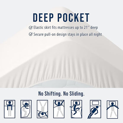 OLANLY Queen Quilted Fitted Mattress Pad – Soft Down Alternative Pillow Top Mattress Topper, Cooling Comfort Breathable Mattress Cover, Machine Washable Deep Pocket Mattress Protector, Off White