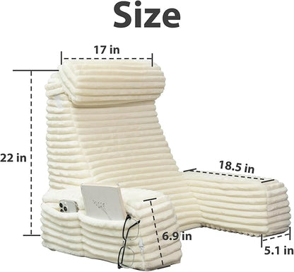 ENITYA Back Pillow for Bed Sitting up, Reading Pillow for Sitting in Bed Adult, Back Support Chair Pillow for Sitting up Reading/Resting/Post Surgery/Watching TV/Gaming,Ivory