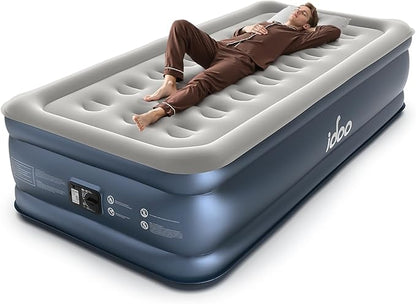 iDOO Twin XL Air Mattress Built in Pump, Upgraded Inflatable Blow up Mattress, 2-Min Twin Size Air Mattress for Home Guest, 80'' Extra Long Air Bed with Carry Bag, Colchon Inflable