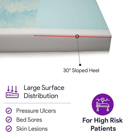 Memory Foam Hospital Bed Mattress - 36" x 80" x 6"- Gel Infused Pressure Redistribution - Ultra Breathable Treatment - Sloped Heel Hospital Bed Mattresses - Fluid Resistant Nylon Cover