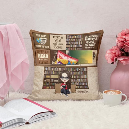 ENCYCOM Personalized Book Reading Pocket Pillow - Custom Reading Pillows with Name – Uniqua Gift for Bookworm Girls, Women Who Love Books, Perfect for Bed or Cozy Corner (Reading Pillow 04)