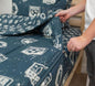 Beddy's Sports Theme Boys Durable Zipper Bedding for Kids, Bed in a Bag, Blue Sheets with Baseball, Football, Basketball, Soccer Comforter, Pillowcase & Pillow Sham, Easy to Make & Wash