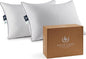 Pacific Coast Goose Feather and Down Bed Pillows Standard Size Set of 2, Hotel Pillow for Sleeping, Downproof, Soft, Fluffy, 100% Cotton Shell