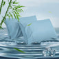King Pillowcases, Cooling Viscose from Bamboo Pillow Covers with Envelope Closure, Soft Moisture-Wicking for Hot Sleepers, Hair and Skin-Friendly, Aqua Blue, 2 Pack