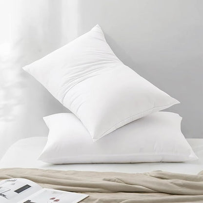 Bed Pillows Standard Size Set of 4 Medium Support Pillow for Stomach Side Back Sleeper Basic Soft Down Alternative White 20x26 inches