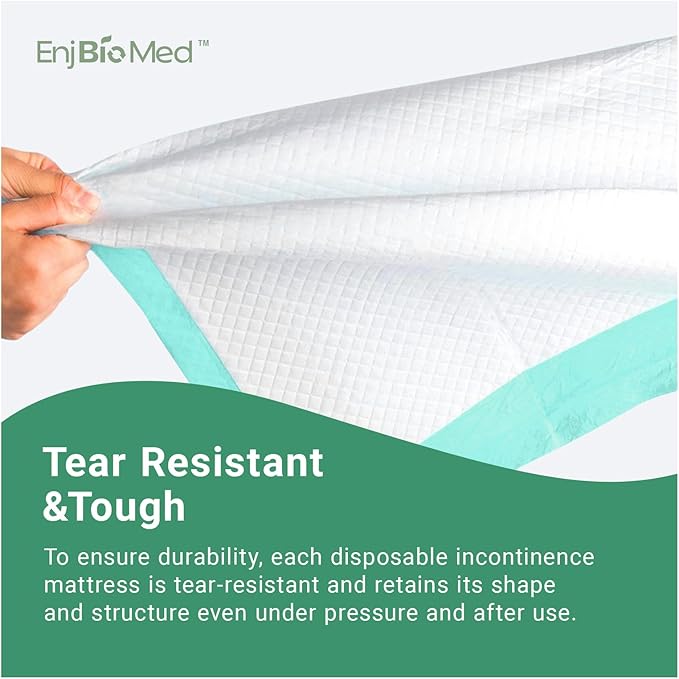 Eco-Friendly Extra Large Ultra Absorbent Bed Pads Disposable Adult 105g (30" X 36" Pack of 50), with Adhesive Strips , Leakproof Incontinence Pee Pads for Adults