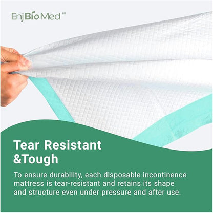Eco-Friendly Extra Large Ultra Absorbent Bed Pads Disposable Adult 105g (30" X 36" Pack of 50), with Adhesive Strips , Leakproof Incontinence Pee Pads for Adults