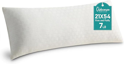 Oubonun Full Body Pillow for Adults, Soft and Fluffy Large Body Pillow for Sleeping, Premium Long Bed Pillow for Side Sleepers(21 X 54,Cream)