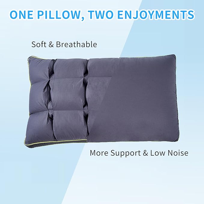 YOUR MOON Soft Pillow King for Sleeping, Super Soft Support Down Alternative Pillow, 100% Cotton Shell Luxury Comfy Fluffy Bed Pillows for Sleep(Gray)