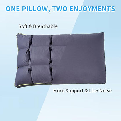 YOUR MOON Soft Pillow Standard for Sleeping, Super Soft Support Down Alternative Pillow, 100% Cotton Shell Luxury Comfy Fluffy Bed Pillows for Sleep(Gray)
