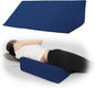 Bed Wedge Pillow for Side Sleeping Sponge Filled Body Positioning Triangle Pillow Suitable for Pregnancy and Surgery Prevent Bed Sore for Leg and Back Support with Pillow Case (Navy Blue)