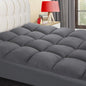 COONP Twin XL Mattress Topper, Extra Thick Pillowtop, Cooling Plush Mattress Pad Cover Bed Topper Protector with 8-21 Inch Deep Pocket (Grey, Twin XL)