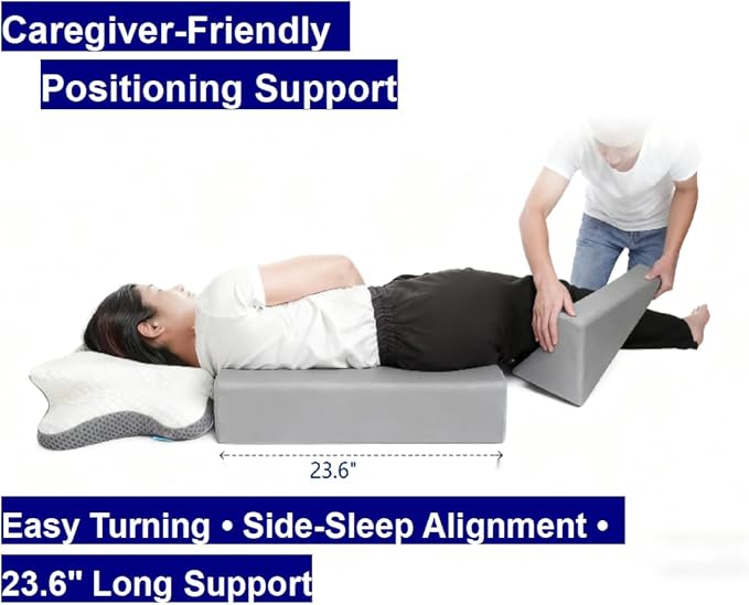 Bed Wedge Pillow for Sleeping & Post Surgery Recovery - Waterproof Positioning Wedge Pillows for Back,Hip & Leg Pain Relief, bed sore Support,Ideal for Side Sleepers,Seniors &Bedridden Patients