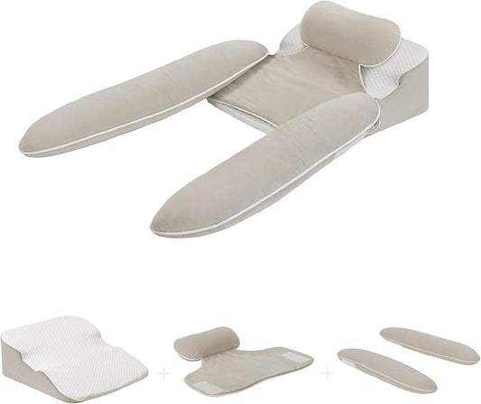 Daneey Adjustable Wedge Pillow for Acid Reflux, Snoring & Shoulder Pain Relief – Ergonomic Side Sleep Support Cushion with Arm Rest and Soft Neck Wedge for Short Rest, Recovery, or Relaxation
