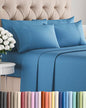 Cal King 6 Piece Sheet Set - Comfy Breathable & Cooling - Soft Hotel Luxury Bedding Set with 8-16 Inch Deep Pockets - 1 Flat & 1 Fitted Sheet & 4 Pillowcases - Wrinkle Free & Easy Care - Denim Blue