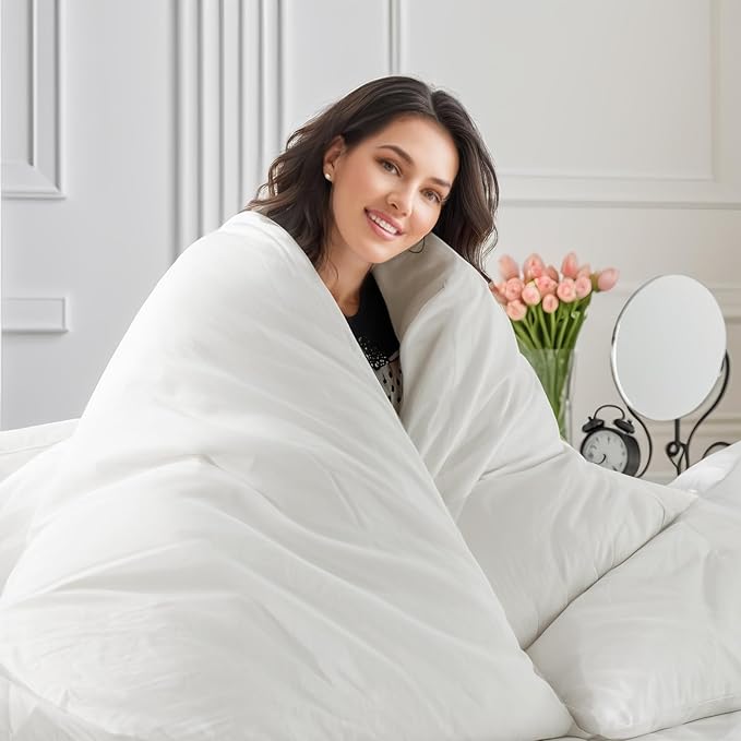 NEXHOME PRO Cotton Duvet Cover Kids Twin Size Linen Look White Organic Natural 100% Washed Cotton Duvet Cover Set 2 Pieces Bedding Set with Zipper Closure and Corner Ties, Breathable(No Comforter)