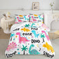 Axolotl Girls Cartoon Dinosaur Bedding Comforter Set,Cute Colorful Dinosaur Bedding for Girls Teens,Kawaii Dino Animal Kids Comforter Set for Boys Adults,1 Quilt 2 Pillow Cases,White King Size