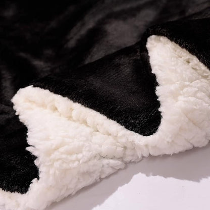 NANPIPER Sherpa Blanket King Fleece Bed Blankets Soft and Warm Fuzzy Microfiber,Black 90"x108"