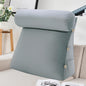 Adjustable Triangle Wedge Reading Pillow Neck Back Support Throw Pillow with Bolster for Sitting Up in Bed Daybed or on Sofa Reading Couch with Removable Velvet Cover 24x8x20 Inch Gray