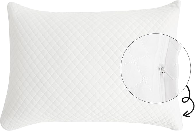 WELLCO Extra Firm Pillow Standard Size 26 x 18 inch, Bed Pillow with Adjustable Insert and 1 Cooling Pillowcase, Not Only Provides Stronger Support But Aslo Comfortable