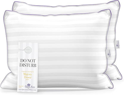 Queen Anne Hotel Collection Pillows – Luxury Down Alternative Bed Pillows (2-Pack, Queen Medium) – Ultimate Comfort, Hypoallergenic, Made in The USA