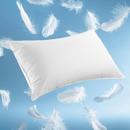 Hungarian White Goose Down Pillows King Size 80% Goose Down 20% Goose Feather 1050 Fill Power with 100% Cotton Shell Plush Bed Pillows (20"X36", Pack of 1)