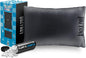 Fluff and Stuff Comfort Pillow | Queen Size Memory Foam Pillows, Chiropractor Designed and Approved 2-in-1 Back Support and Bed Pillows | Fully Adjustable Pillow (Black, Queen (Pack of 1))
