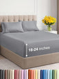 Extra Deep Twin Sheet Set - 4 Piece Breathable & Cooling Sheets - Hotel Luxury Bed Sheets Set - Easy & Secure Fit - Soft, Wrinkle Free & Comfy Sheets Set - Steel Blue Sheet Set with Extra Deep Pockets