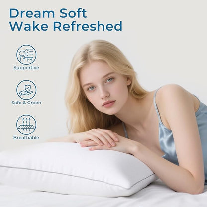 Sasttie Euro Pillow Insert 26x26, European Pillows Set of 2 for Bed, Couch, and Sofa - Oeko-Tex Certified Down Alternative Filling, 2 Pack, 26x26 Inches