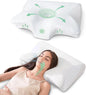 Memory Foam Cervical Pillow, 2-in-1 Ergonomic Neck Support Pillow with Armrest & Ear Hole, Contour Orthopedic Bed Pillow for Pain Relief, Adjustable Height for Side, Back & Stomach Sleepers