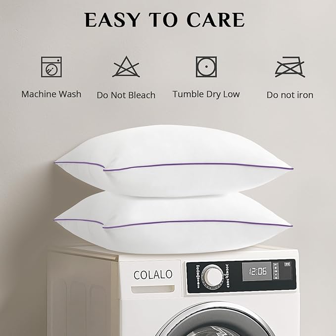 JOLLYVOGUE Pillows King Size Set of 1, Washable Supportive Single Bed Pillow with Super Soft Down Alternative Fill, Luxury Fluffy Hotel Quality for Side, Back, and Stomach Sleepers