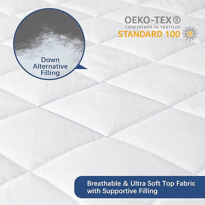 Waterproof Sofa Bed Mattress Protector Pad, Absorbent Queen Sleeper Sofa Mattress Topper Cover Quilted, Fitted Mattress Protector, 60" x72", White