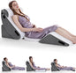Wedge Pillow Set for After Surgery, 5 PCS Bed Wedge Pillow for Sleeping with Seat, Memory Foam Orthopedic Back Pillow for Pain Relief and Acid Reflux, Adjustable Post Surgery Pillow Grey
