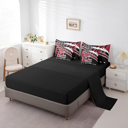 Erosebridal Football Sports Comforter Set Football Seasonal Color Bedding Full, Sports Lovers Comforter + Flat Sheet + Fitted Sheet + 2 Pillowcases + 2 Throw Pillow Covers