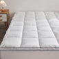 Mattress Pad Cover Pillow Top with Stretches to 18” Deep Pocket Fits Up to 8”-21” Cooling White Bed Topper (White-Thick, Twin)