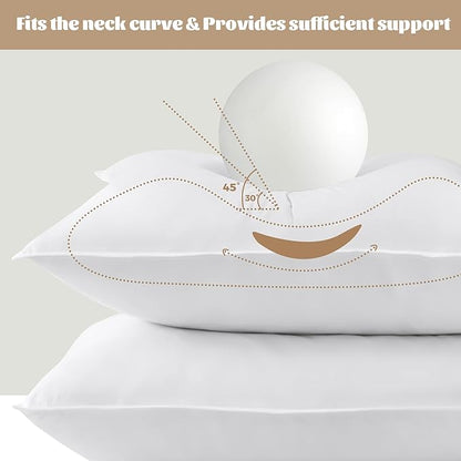 WOLKI Feather Down Alternative Pillows King Size Set of 2, 100% Soft Cotton Shell Bed Pillow, Hotel Sleeping Pillow for Back, Stomach or Side Sleepers 20x36