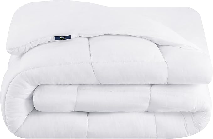 Serta ComfortSure King Mattress Cover, Fitted Pillow Top Mattress Pad, Super Soft and Breathable Quilted Cotton Protector with 18" Elastic Deep Pockets for Secure Fit, White