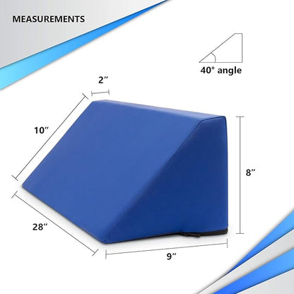 NYOrtho Positioning Wedge 40° – Bed Wedge Pillow for Pressure Relief & Alignment – Multi-Angle Cushion for Bedridden Patients, Hip, Coccyx, Spine Support, Water-Resistant – 28x10x8x2 in