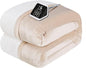 Westinghouse Heated Blanket Twin Size, Soft Flannel to Sherpa Electric Blanket with 10 Heating Levels, 1-12 Hours Auto Shut Off, Fast Heating, Machine Washable, 62x84 Inch, Beige