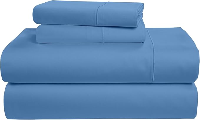 LANE LINEN 100% Egyptian Cotton King Bed Sheets, No Pill Cooling Sheets King Size, Soft & Comfy Sateen Weave for Silky Smooth Finish, Available in Variety of Colors - Blue Jasper
