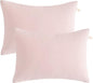 BEDSUM 2 Pack Pillows, 13"x18" Microfiber Pillow for Travel, Pets, Soft and Machine Washable Small Pillows for Neck, Wrist, and Knee Comfort, Pink