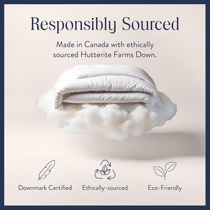 Brooklinen Ultra Warm Luxury Down Comforter, 100% Natural Canadian Duck Down Duvet Insert - 750 Fill Power, Baffle Box Construction, 100% Cotton Shell, Full/Queen Size Comforter