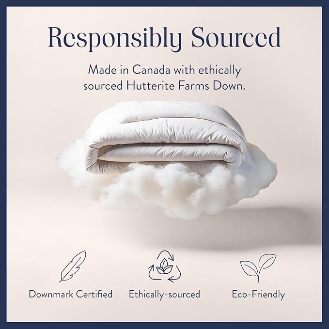 Brooklinen Lightweight Luxury Down Comforter, 100% Natural Canadian Duck Down Duvet Insert - 650 Fill Power, 100% Cotton Shell, Twin/Twin XL Size Comforter for Warm Sleepers