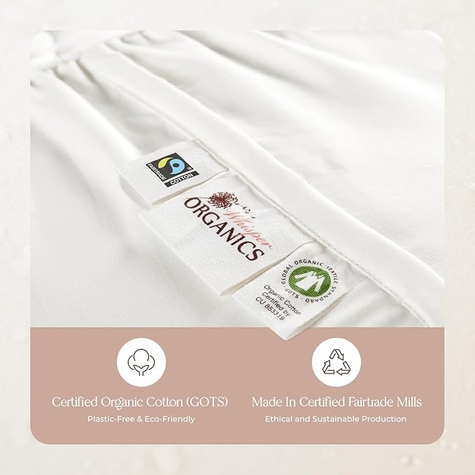 100% Cotton Organic Mattress Pad - Luxury Quilted Mattress Topper Protector Plush & Breathable Machine Washable Design - Fairtrade & GOTS Certified Premium 400GSM Thick with Deep Pocket (Twin)