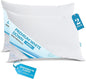 Luxury Duck Down Pillows - White Duck Down Pillow with 600 Fill Power, 400 Thread Count, 100% Cotton Cover - Firm Pillows for Sleeping and Support - Queen 20"x30" - (2 Pack)