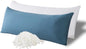 WhatsBedding Memory Foam Body Pillow with Breathable Zippered Cotton Cover, Full Body Pillow for Adults, Long Pillow for Sleeping, Firm Pillow Fluffy Supportive - Foggy Blue