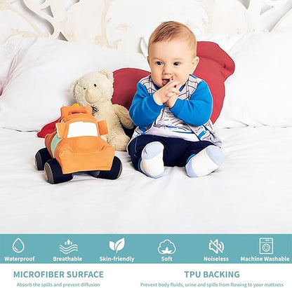 Twin Mattress Protector Waterproof- Washable Mattress Cover Twin Size Fitted Bed Pad Noiseless Plastic Protection Up to 18” Allergy Mattress Protector Soft&Breathable（White）