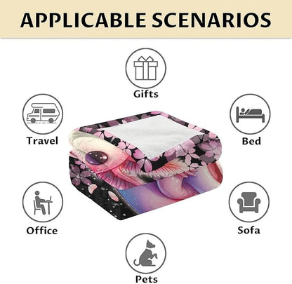 Adult Blanket for Axolotl Lovers Blankets Gifts - 50" x 60" Inches Teens Cozy Plush Throws for Bed, Couch, Living Room