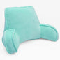 Super Soft Velvety Backrest Reading Bed Rest Pillow with Arms and Pockets 18" H for Sitting in Bed Couch Sofa, Back Support Wedge Cushion with Removable Cover, 20" x 18" x17", Pastel Blue